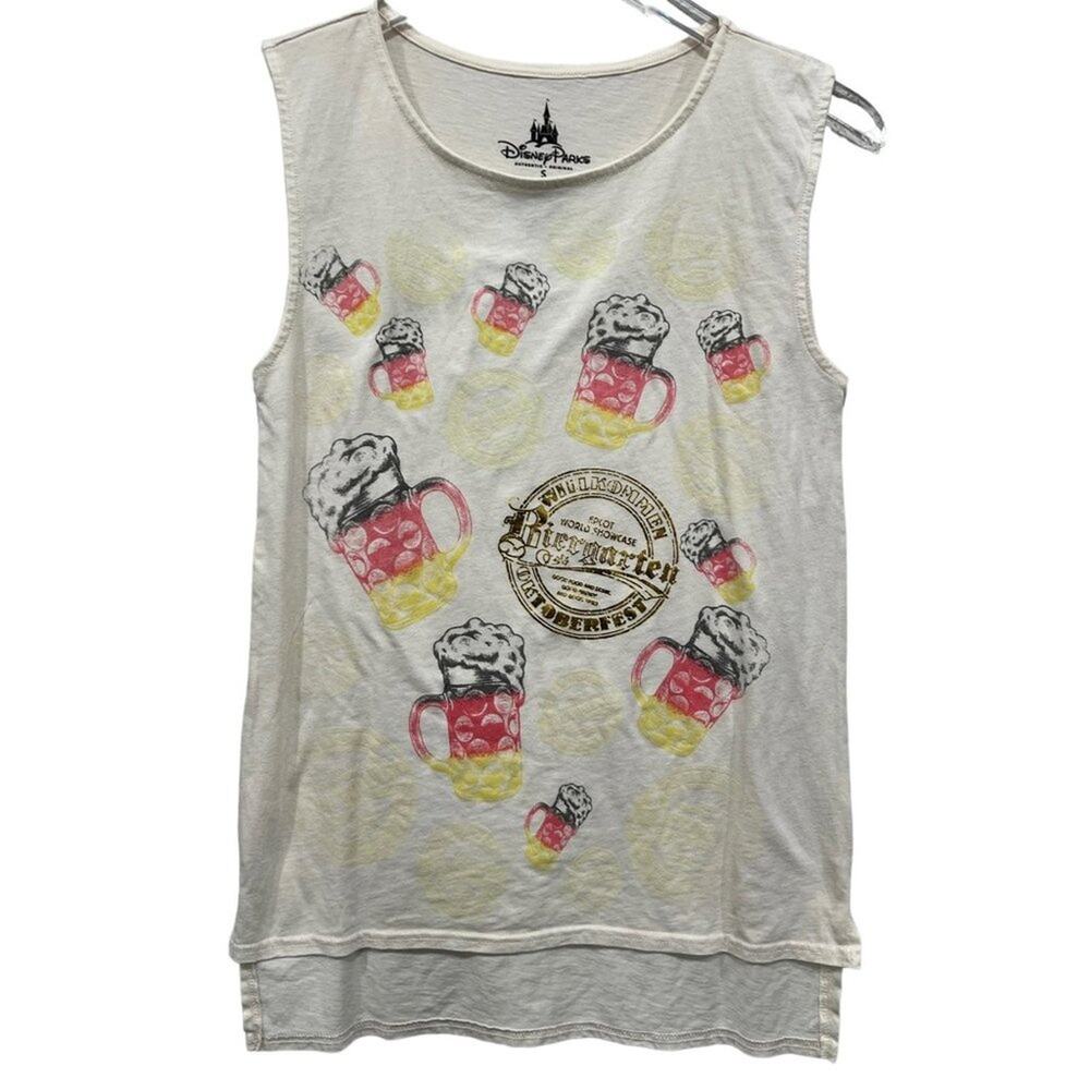 Disney Parks Size S Octoberfest T-Shirt‎ Sleeveless Creme Tee